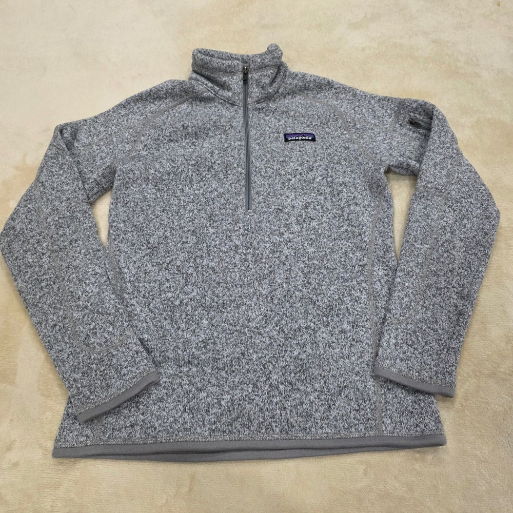 Patagonia Women Better Sweater 1/4 Zip Fleece Pullover Gray Size Small
